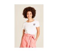 tranquillo Bio-Damen-T-Shirt mit floraler Stickerei, white, Gr. L