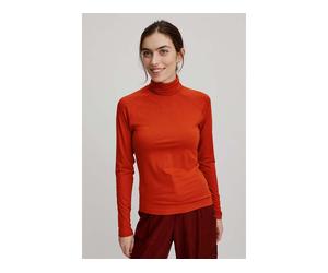tranquillo Damen-Langarmshirt mit Rollkragen, rooibos, Gr. L