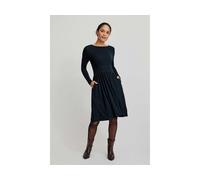 tranquillo Damen-Midi-Kleid mit tailliertem Bund, black, Gr. S
