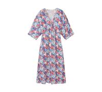 tranquillo Damen-Midi-Kleid mit weiten 3/4-Ärmel, blue bloom, Gr. M
