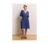 tranquillo Damen-Midi-Kleid 'Saraah' aus Crinkle-Viskose, indigo blue, Gr. 40