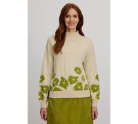 tranquillo Bio-Damen-Pullover mit dezentem Rollkragen, sand flowers, Gr. L