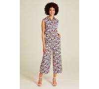 TRANQUILLO Gemusterter Jumpsuit aus EcoVero Viskose (S25G26) Mehrfarbig (cocoa) 38