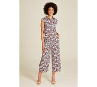 TRANQUILLO Gemusterter Jumpsuit aus EcoVero Viskose (S25G26) Mehrfarbig (cocoa) 40