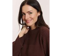 TRANQUILLO Strick-Pullover Sunnaa aus GOTS-Bio-Baumwolle shaved chocolate XS