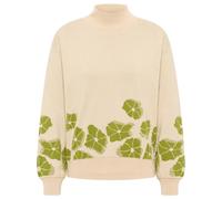 tranquillo Bio-Damen-Pullover mit dezentem Rollkragen, sand flowers, Gr. S