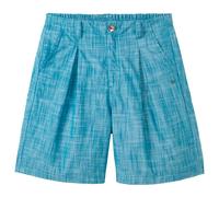tranquillo Bio-Damen-High-Waist-Short in Leinenoptik, teal, Gr. 42