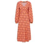 Tranquillo - Women's Lockeres Ecovero-Kleid V-Neck - Kleid, Gr. XS 36, rot (Squared)