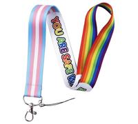 Trans Transgender Gay LGBTQ Pride Rainbow Flag You are Safe with Me Lesbisch Queer Bisexuell 45 cm Umhängeband Schlüsselband Halter ID Badge Handy Pin Strap by Pinstant
