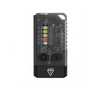 (Transparent Black)Mini Buzzer Alarm Keychain Flashlight with Red Lasers Multi-Uses Emergency Flashlight for Outdoor Indoor