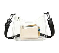 Transparent Event Tote Shoulder Sling Detachable Strap Travel Utility Stand | Size 7.48x5.51x2.75in Stable Structure Clear Purse Travel Shoulder Sling With Detachable Strap Stadium Concert Festival