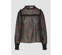 Transparente Chiffon-Bluse mit Glitzergarn 34 schwarz 2150993.99A1.34