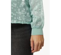 Transparente Jacquard-Bluse mit Zip-Ausschnitt türkis 34