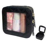 Transparente Kosmetiktasche, Reise Schmink Organizer für Damen, wasserdichte kleine Make-up Tasche für die Hautpflege mit Reißverschlüssen für den täglichen Gebrauch