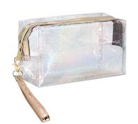 Transparente Make-up-Tasche, klein, transparent, Kulturbeutel für Reisen, Kosmetik-Make-up-Organizer-Taschen mit Griff-Reißverschluss, Kunststoff-PVC-Beutel, transparenter Reißverschluss für Geldbörse