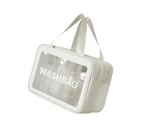 Transparente Make-up-Tasche mit großem Fassungsvermögen, wasserdicht, für Reisen, Kulturbeutel, Aufbewahrung, Kulturbeutel, große Kapazität, Reisewäsche, durchsichtig, weiß, M