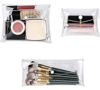 Transparente Mini-Make-up-Tasche aus PVC, klein, transparent, mit Schnappverschluss, für Urlaub, Reisen, Badezimmer, Organisationswerkzeuge und Zubehör, 3 Stück