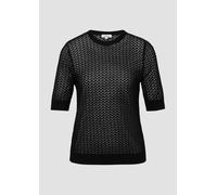 Transparenter Feinstrickpullover mit Lochmuster aus Viskosemix 40 schwarz 2168764.9999.40