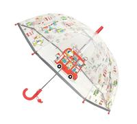 SMARTBULLE Kinderregenschirm Transparent Glocke - Fluoreszierende Umrandung : Windbeständig; Durchmesser=71cm; Manuelle Öffnung; Regenschirm für Mädchen und Jungen; Motiv: TIERE.