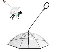 Transparenter Regenschirm für Hunde, Haustierschirm für Hunde, Hundeschirm mit verstellbarem Regenschirm für Haustiere mit Kettenleine, Hundeschirm p