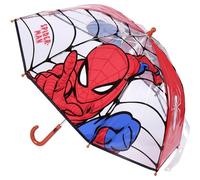 Transparenter Spiderman-Kinderschirm - Manuelle Öffnung mit Wind- und Schutzmechanismus - Offizielle Marvel-Lizenz, Rot, einzigartig, 2400000654