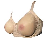 Transparenter transparenter Spitzen-BH für die Silikonmastform der Mastektomie Crossdresser085 (42C, Beige)