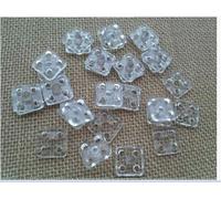 Transparenter Unterwäsche-Knopf aus Kunststoff, quadratisch, verdeckter Knopf/unsichtbarer Druckknopf, Bekleidungszubehör, 100 Stück/Beutel, transparent, 10 mm