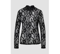 Transparentes Spitzen-Shirt im Slim Fit 48 schwarz 2175569.9999.48