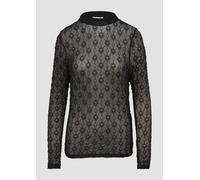 Transparentes Spitzen-Shirt mit Stehkragen 38 schwarz 2156432.9999.38