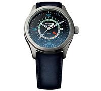Traser Herren Armbanduhr Aurora GMT Lederband Blau 42 mm, Selbstleuchtend, Wasserdichtigkeit: 10bar, Höhe 10 mm, 107035