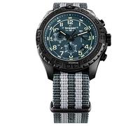 Traser Outdoor P96 OdP Evolution Chrono Petrol Herren Armbanduhr aus Glasfaserverstärktem Polymer und Textil in der Farbe Schwarz-Petrol 44mm, Wasserdichtigkeit: 20Bar, 109050