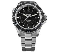 Traser P67 Diver Black Special Set Herren Armbanduhr aus Edelstahl in der Farbe Silber-Schwarz 46mm mit extra Kautschukband, Wasserdichtigkeit: 50Bar, 109376