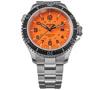 Traser P67 Diver Orange Special Set Herren Armbanduhr aus Edelstahl in der Farbe Silber-Schwarz-Orange 46mm mit extra Kautschukband, Wasserdichtigkeit: 50Bar, 109379