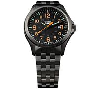 Traser P67 Officer Pro Gunmetal Black/Orange Herren Armbanduhr aus Edelstahl, in der Farbe Schwarz, Durchmesser: 42mm, Wasserdichtigkeit: 10Bar, 107870
