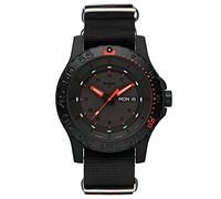 Traser Tactical Adventure P66 Red Combat Herren Armbanduhr aus Edelstahl und Textil in der Farbe Schwarz 45mm, Wasserdichtigkeit: 20Bar, 104147