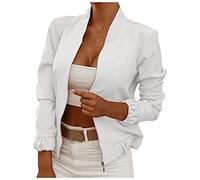 Traumzimmer Damen Casual Jacke Blumenmuster Frühling Jacke Reißverschluss Stehkragen Outwear Langarm Bomberjacke Kurz Coat Herbst Winter Kurz Leichte Jacke