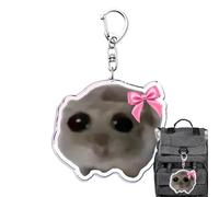 Trauriger Hamster-Schlüsselanhänger - lustiger Meme-Schlüsselanhänger „I'm Just a Girl“, lustiger hängender Schlüsselanhänger |.