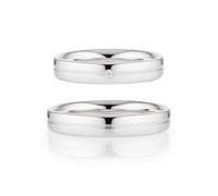 Trauring BRUNO BANANI "Schmuck Geschenk Ehering Hochzeit Damenring Herrenring" Gr. 53, silber (silberfarben), Fingerringe, 53, 0,01 SI = kleine Einschlüsse mit Brillant, Silber 925 (Sterlingsilber), 4