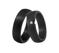 Trauring DOOSTI "Schmuck Geschenk CARBON Trauring Ehering Partnerring LIEBE" Gr. 64, schwarz, Fingerringe, Damen, 64, ohne Zirkonia, Carbon, 6mm, Trauring, wahlweise mit oder ohne Zirkonia (84242658-6