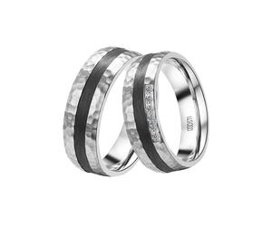 Trauring DOOSTI "Schmuck Geschenk Edelstahl Trauring Ehering Partnerring LIEBE" Gr. 54, schwarz (edelstahlfarben, schwarz), Fingerringe, Damen, 54, ohne Zirkonia, Carbon Edelstahl, 7mm, Carbon, Edelst