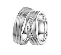 Trauring DOOSTI "Schmuck Geschenk Edelstahl Trauring Ehering Partnerring LIEBE" Gr. 54, silber (edelstahlfarben), Fingerringe, Damen, 54, ohne Zirkonia, Edelstahl, 6mm, Trauring, Made in Germany, wahl