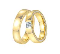 Trauring DOOSTI "Schmuck Geschenk Edelstahl Trauring Ehering Partnerring LIEBE" Gr. 56, gold (gelbgoldfarben), Fingerringe, Damen, 56, ohne Zirkonia, Edelstahl, 5mm, Trauring, wahlweise mit oder ohne