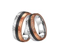 Trauring DOOSTI "Schmuck Geschenk Edelstahl Trauring Ehering Partnerring LIEBE" Gr. 56, rosa (edelstahlfarben, roségoldfarben, schwarz), Fingerringe, Damen, 56, ohne Zirkonia, Carbon Edelstahl, 7mm, C