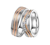 Trauring DOOSTI "Schmuck Geschenk Edelstahl Trauring Ehering Partnerring LIEBE" Gr. 56, rosa (edelstahlfarben, roségoldfarben), Fingerringe, Damen, 56, ohne Zirkonia, Edelstahl, 6mm, Made in Germany,