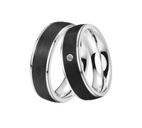 Trauring DOOSTI "Schmuck Geschenk Edelstahl Trauring Ehering Partnerring LIEBE" Gr. 62, schwarz (edelstahlfarben, schwarz), Fingerringe, Damen, 62, ohne Zirkonia, Carbon Edelstahl, 6mm, Carbon, Edelst