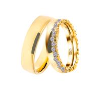 Trauring DOOSTI "Schmuck Geschenk Silber 925 Trauring Ehering Partnerring LIEBE" Gr. 52, gold (gelbgoldfarben), Fingerringe, Damen, 52, ohne Zirkonia, Silber 925 (Sterlingsilber), 5,6mm, Trauring, wah