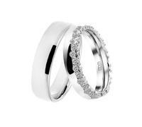 Trauring DOOSTI "Schmuck Geschenk Silber 925 Trauring Ehering Partnerring LIEBE" Gr. 52, silber (silberfarben), Fingerringe, Damen, 52,mit Zirkonia, Silber 925 (Sterlingsilber), 5mm, Trauring, wahlwei