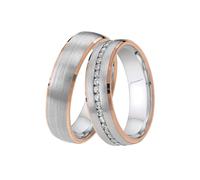 Trauring DOOSTI "Schmuck Geschenk Silber 925 Trauring Ehering Partnerring LIEBE" Gr. 56, rosa (silberfarben, roségoldfarben), Fingerringe, Damen, 56, ohne Zirkonia, Silber 925 (Sterlingsilber), 5,5mm,