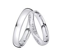 Trauring DOOSTI "Schmuck Geschenk Silber 925 Trauring Ehering Partnerring LIEBE" Gr. 56, silber (silberfarben), Fingerringe, Damen, 56,mit Zirkonia, Silber 925 (Sterlingsilber), 4mm, Trauring, wahlwei