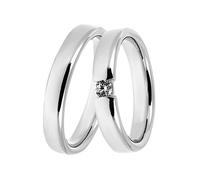 Trauring DOOSTI "Schmuck Geschenk Silber 925 Trauring Ehering Partnerring LIEBE" Gr. 56, silber (silberfarben), Fingerringe, Damen, 56,mit Zirkonia, Silber 925 (Sterlingsilber), 4mm, Trauring, Made in
